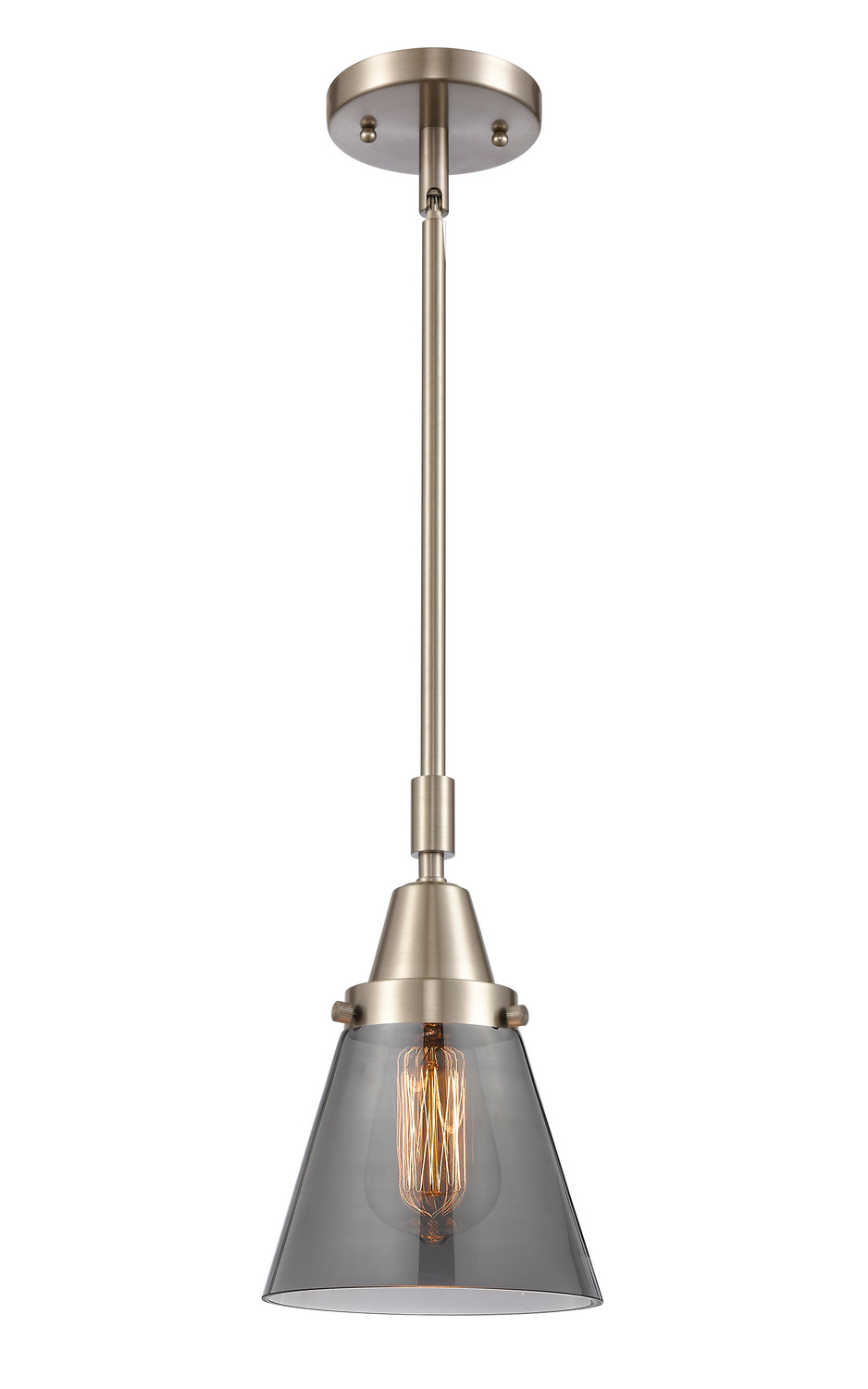 LED Mini Pendant by Innovations - Caden Collection, Brushed Satin Nickel Finish - 447-1S-SN-G63-LED