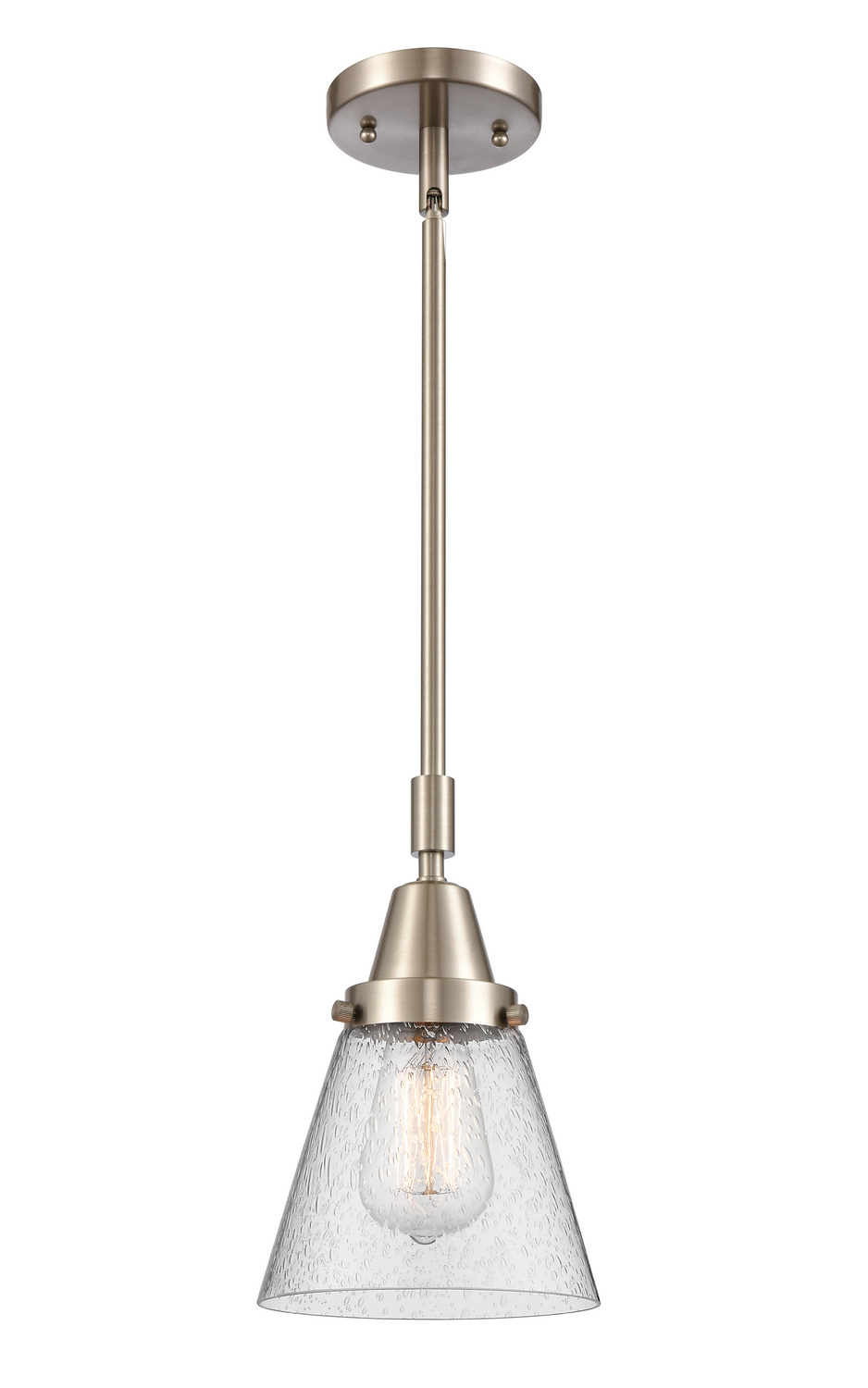 One Light Mini Pendant by Innovations - Caden Collection, Brushed Satin Nickel Finish - 447-1S-SN-G64