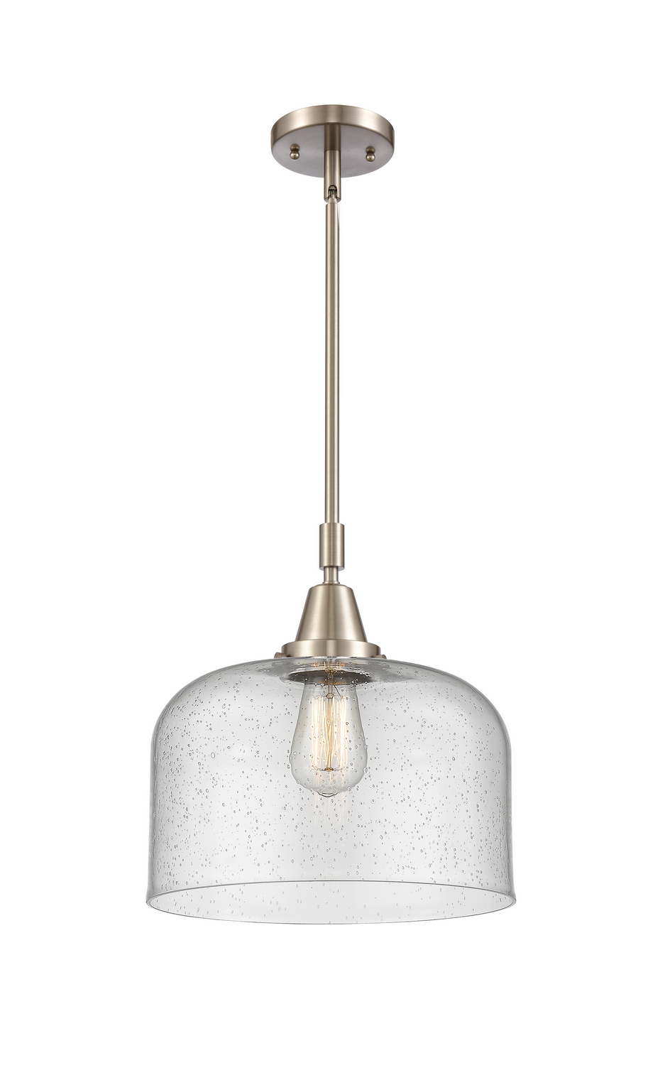 LED Mini Pendant by Innovations - Caden Collection, Brushed Satin Nickel Finish - 447-1S-SN-G74-L-LED