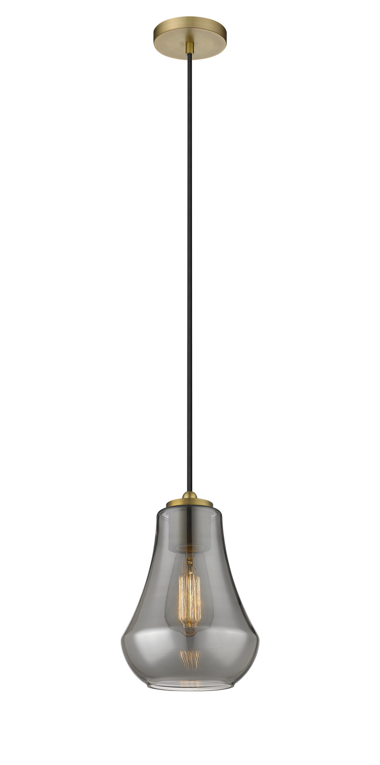 LED Mini Pendant by Innovations - Auralume Collection, Brushed Brass Finish - 490-1P-BB-G573-7-LED
