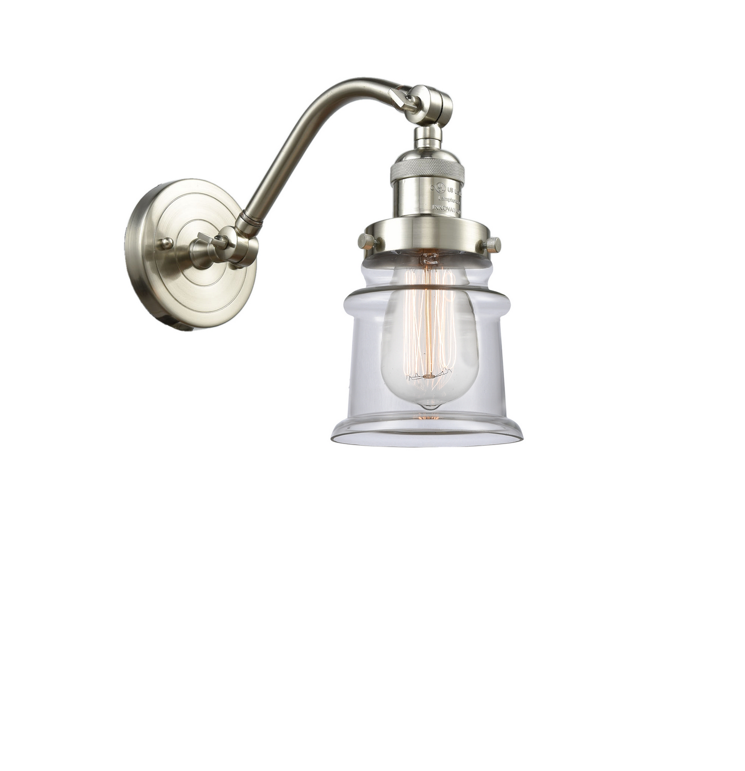 LED Wall Sconce by Innovations - Franklin Restoration Collection, Brushed Satin Nickel Finish - 515-1W-SN-G182S-LED