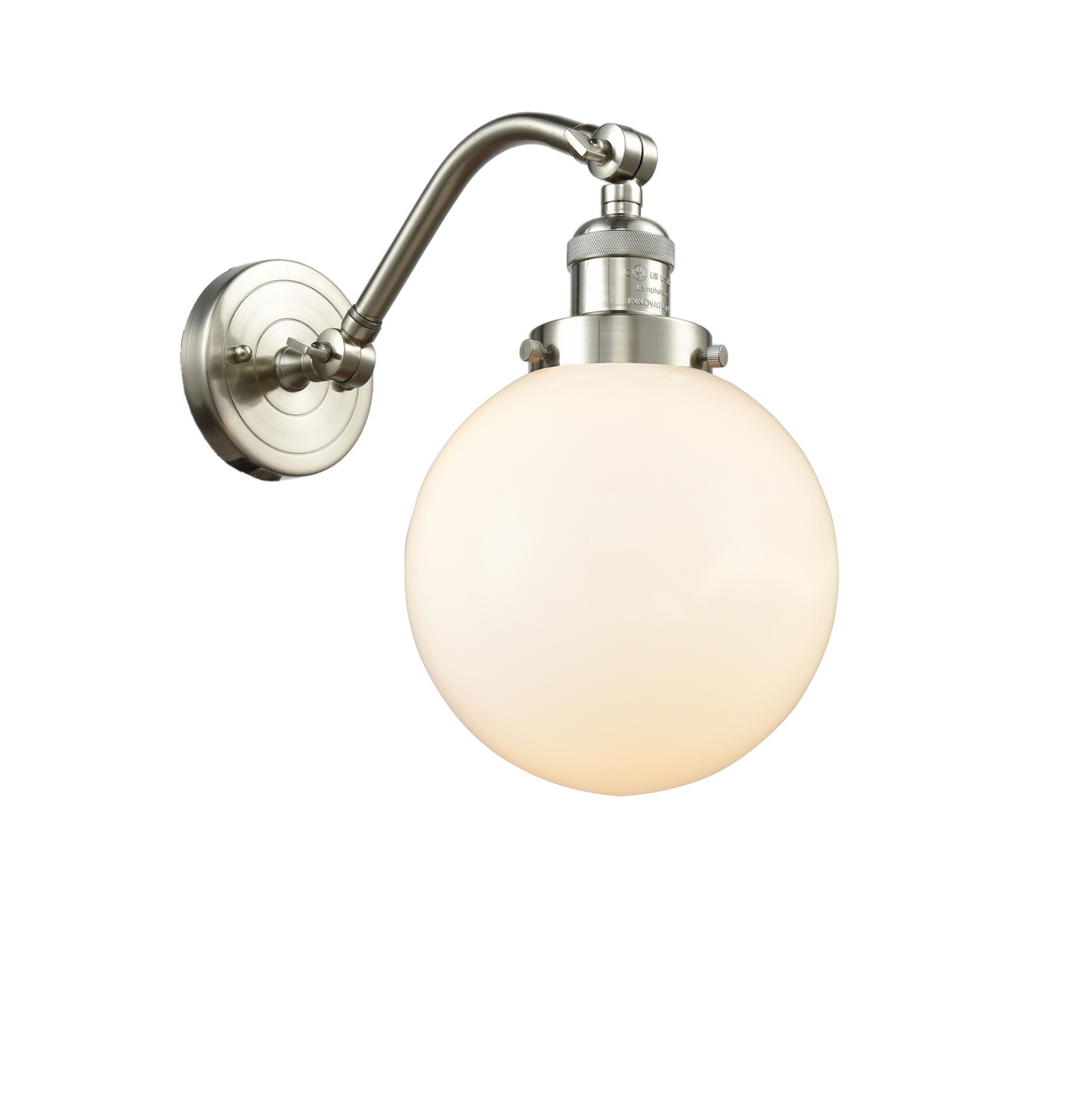 LED Wall Sconce by Innovations - Franklin Restoration Collection, Brushed Satin Nickel Finish - 515-1W-SN-G201-8-LED