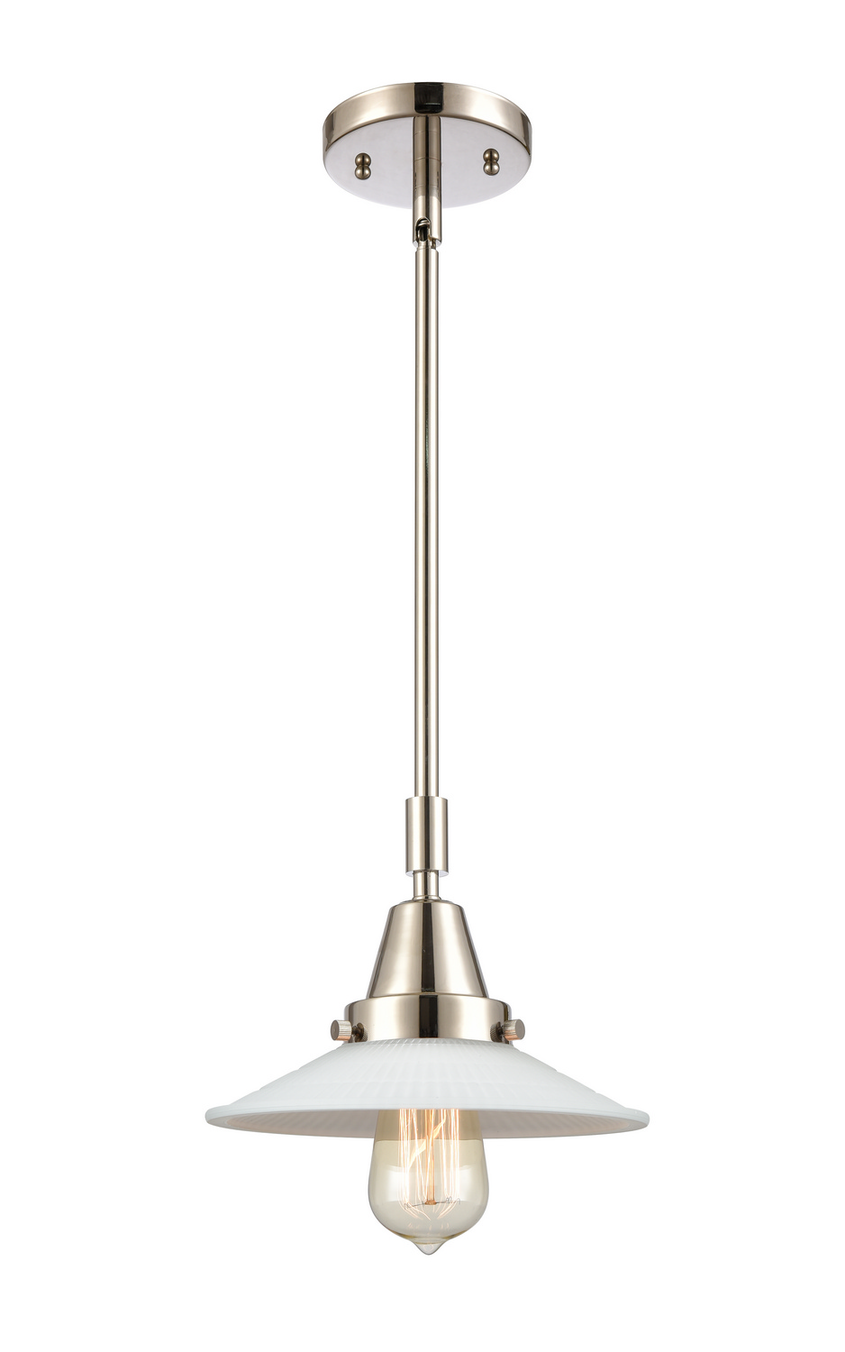 One Light Mini Pendant by Innovations - Caden Collection, Polished Nickel Finish - 447-1S-PN-G1