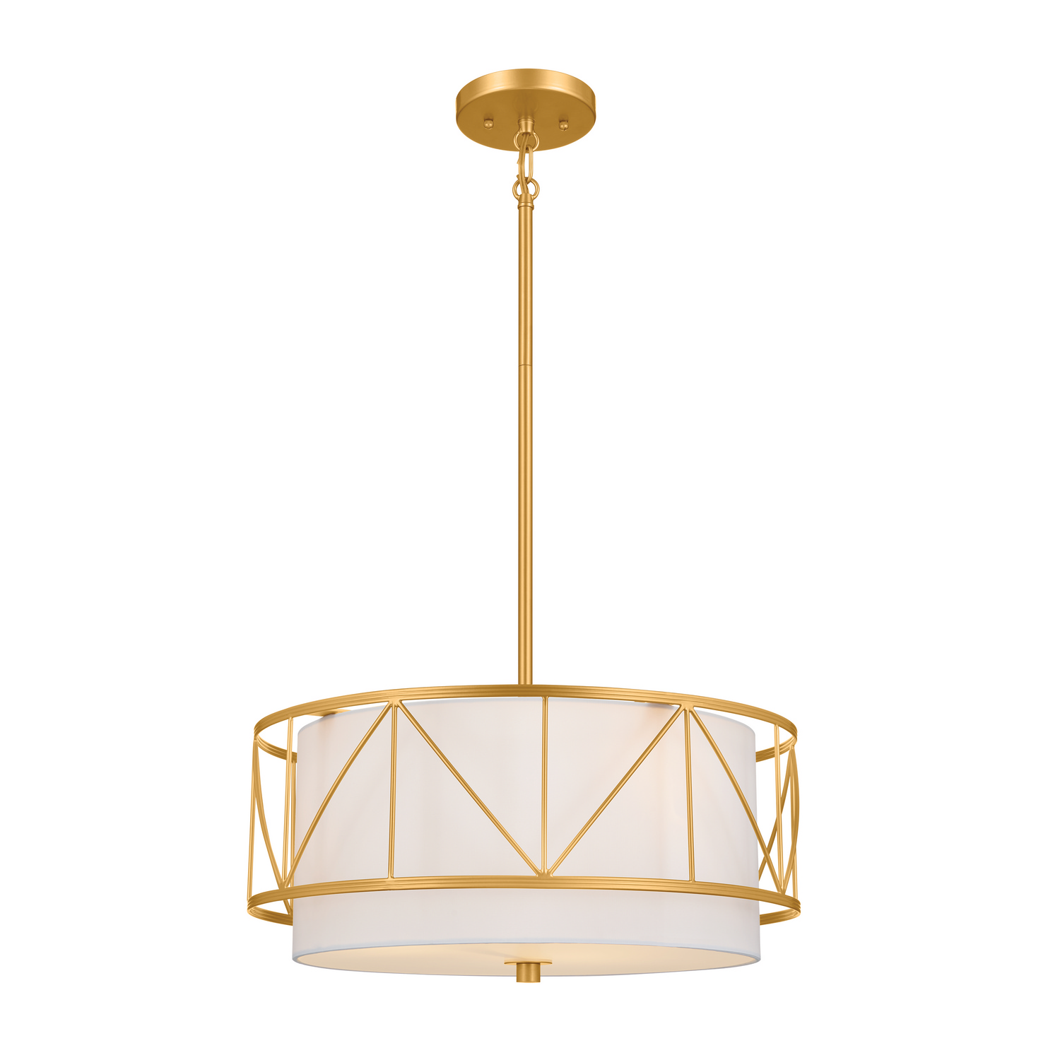 Kichler Birkleigh Three Light Pendant/Semi Flush in Classic Gold - 52075CLG