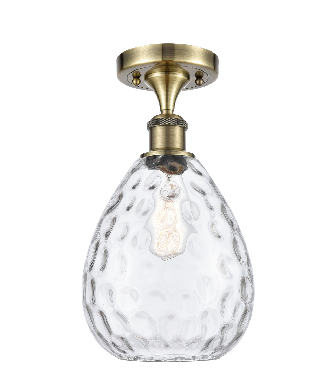 LED Semi-Flush Mount by Innovations - Ballston Collection, Antique Brass Finish - 516-1C-AB-G372-LED