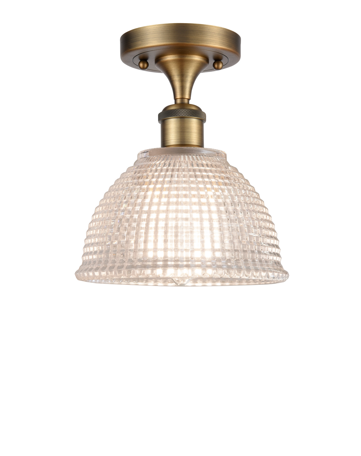 One Light Semi-Flush Mount by Innovations - Ballston Collection, Brushed Brass Finish - 516-1C-BB-G422