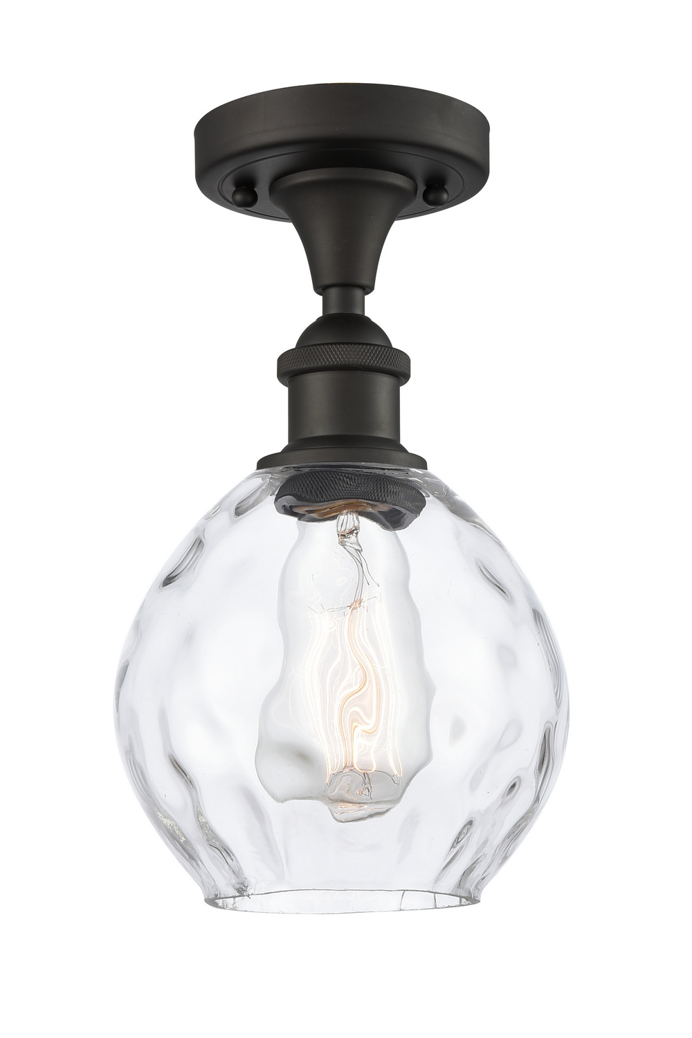 One Light Semi-Flush Mount by Innovations - Ballston Collection, Oil Rubbed Bronze Finish - 516-1C-OB-G362