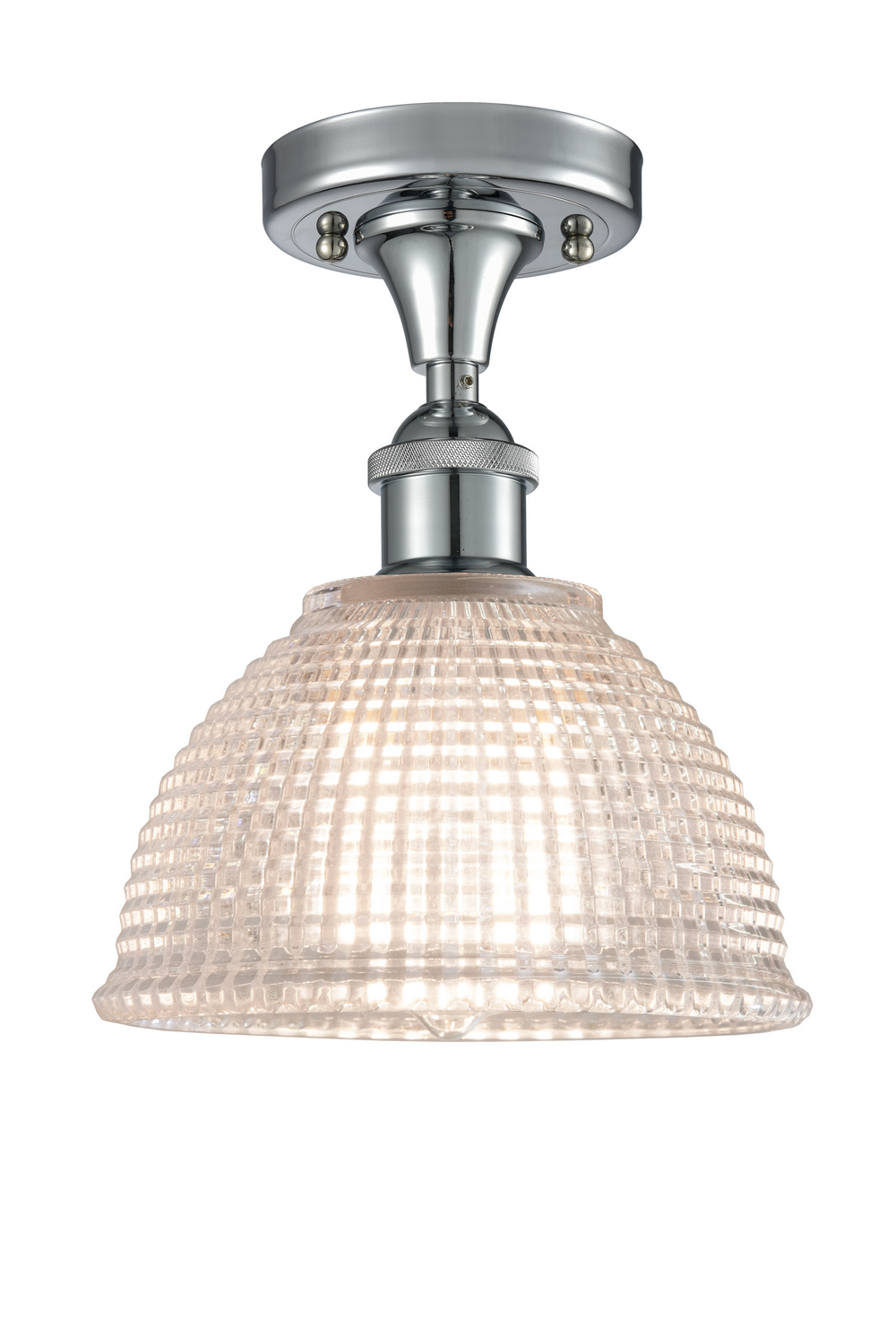 One Light Semi-Flush Mount by Innovations - Ballston Collection, Polished Chrome Finish - 516-1C-PC-G422