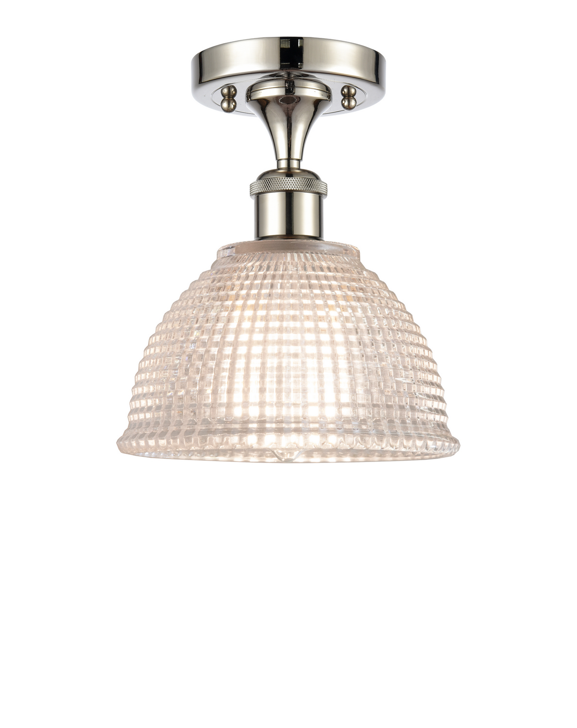 One Light Semi-Flush Mount by Innovations - Ballston Collection, Polished Nickel Finish - 516-1C-PN-G422