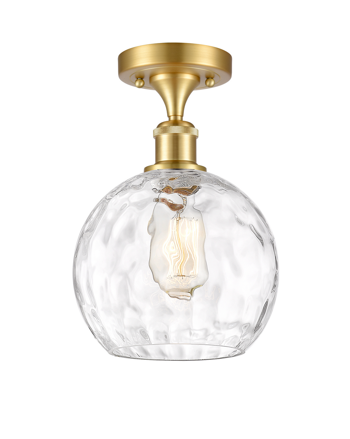 LED Semi-Flush Mount by Innovations - Ballston Collection, Satin Gold Finish - 516-1C-SG-G1215-8-LED