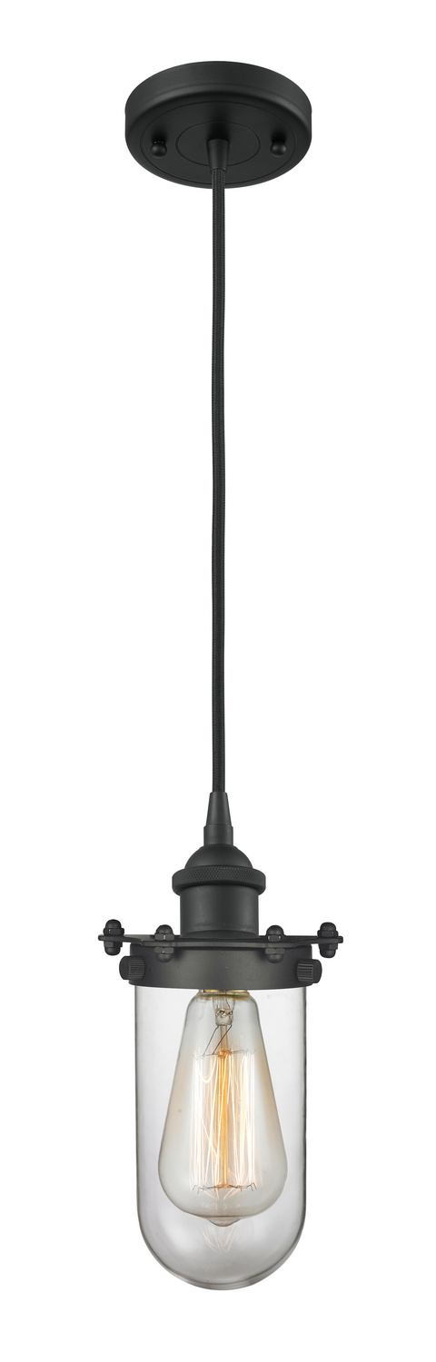 LED Mini Pendant by Innovations - Austere Collection, Matte Black Finish - 516-1P-BK-CE231-CL-LED