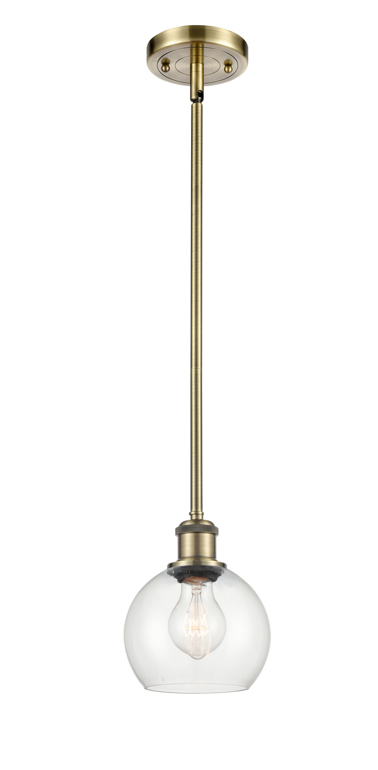 One Light Mini Pendant by Innovations - Ballston Collection, Antique Brass Finish - 516-1S-AB-G122-6