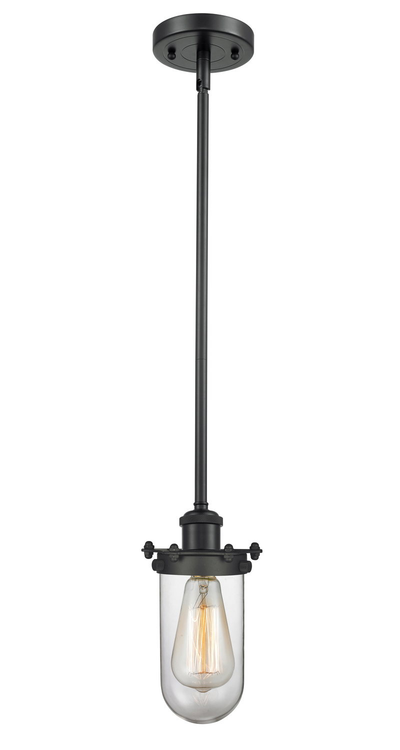 One Light Mini Pendant by Innovations - Austere Collection, Matte Black Finish - 516-1S-BK-CE231-CL