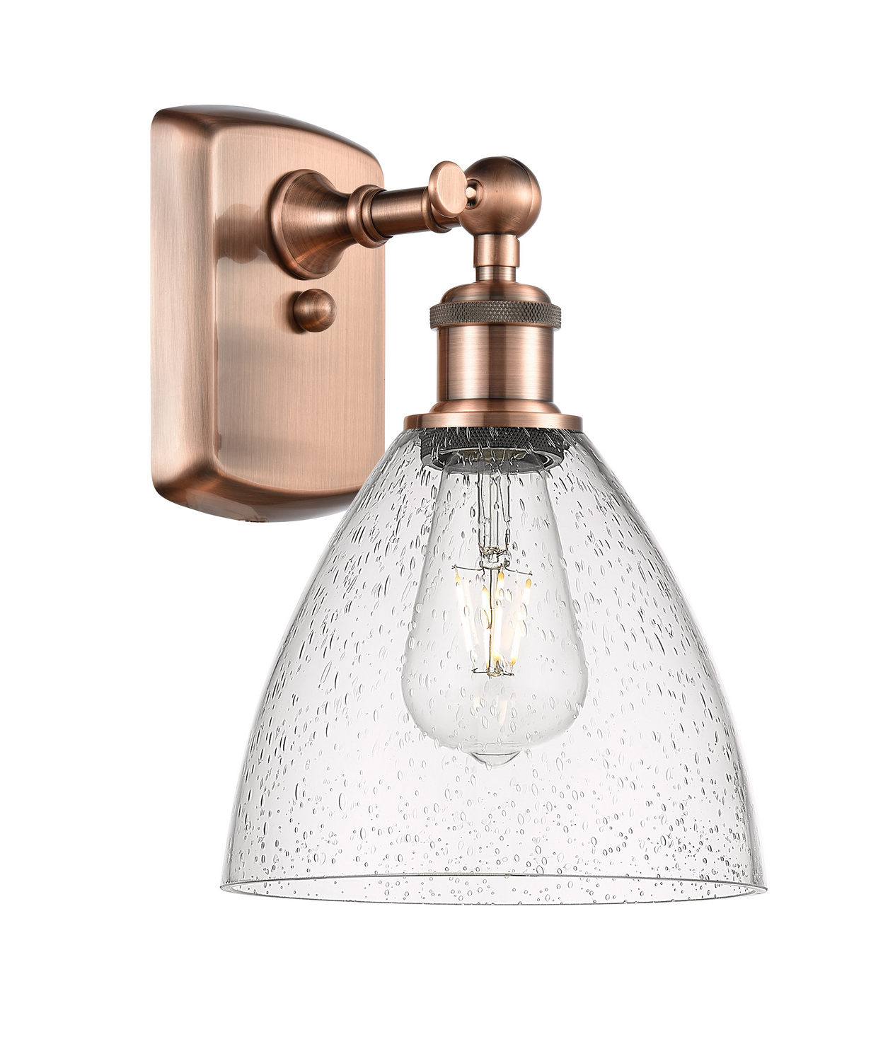 LED Wall Sconce by Innovations - Ballston Collection, Antique Copper Finish - 516-1W-AC-GBD-754-LED