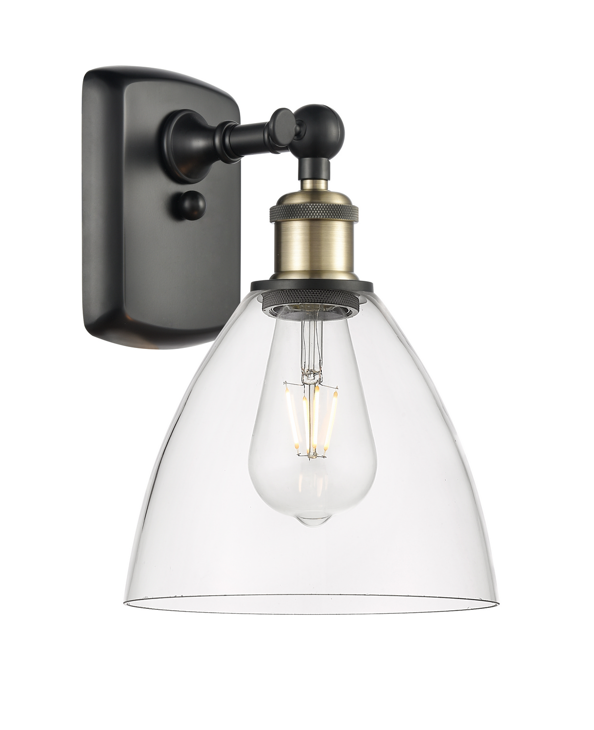 LED Wall Sconce by Innovations - Ballston Collection, Black Antique Brass Finish - 516-1W-BAB-GBD-752-LED