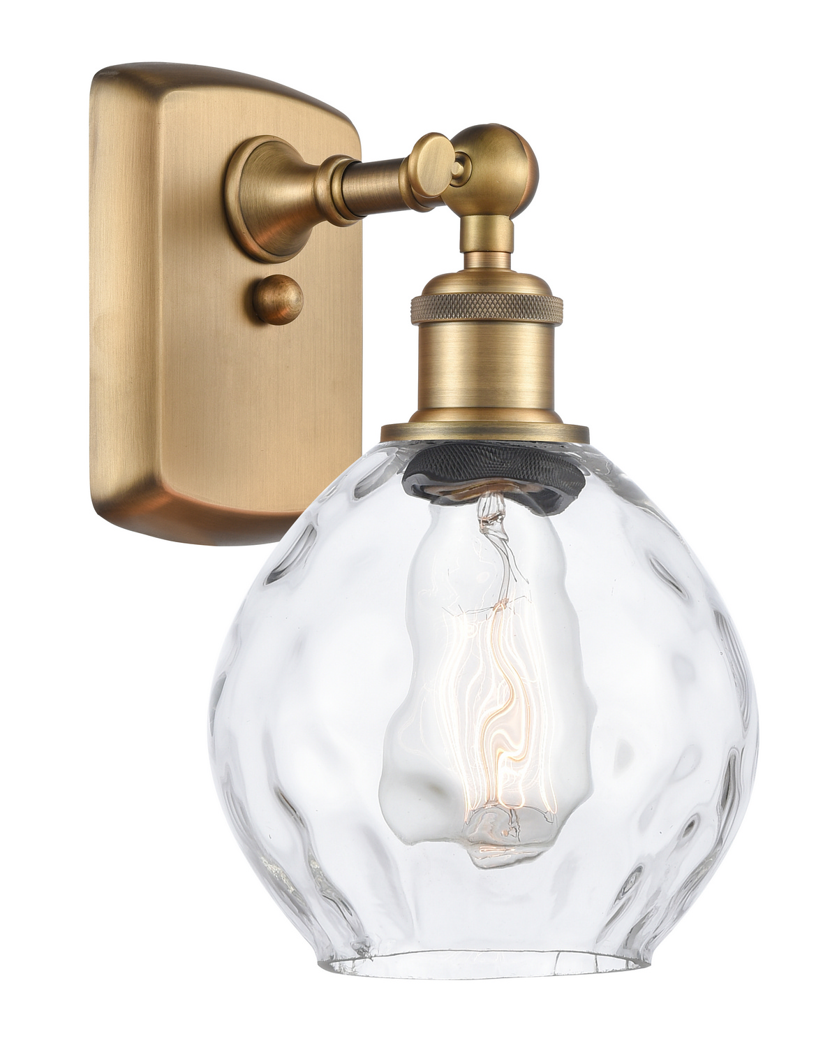 One Light Wall Sconce by Innovations - Ballston Collection, Brushed Brass Finish - 516-1W-BB-G362