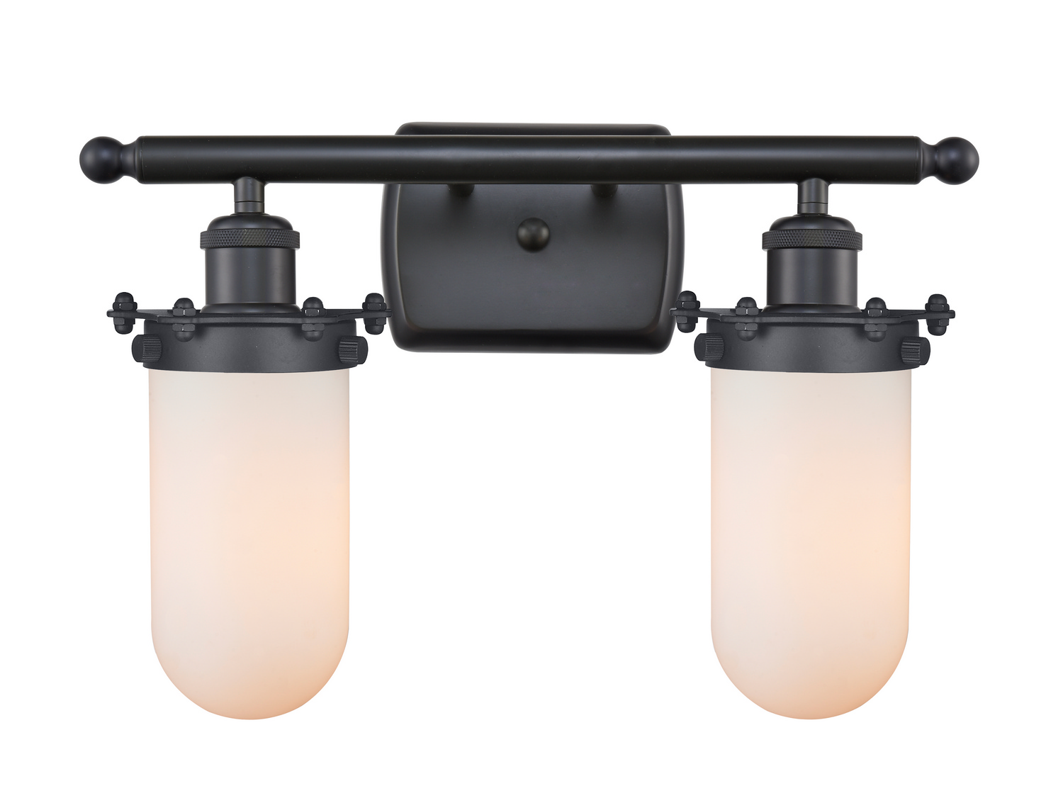 Two Light Bath Vanity by Innovations - Austere Collection, Matte Black Finish - 516-2W-BK-CE231-W