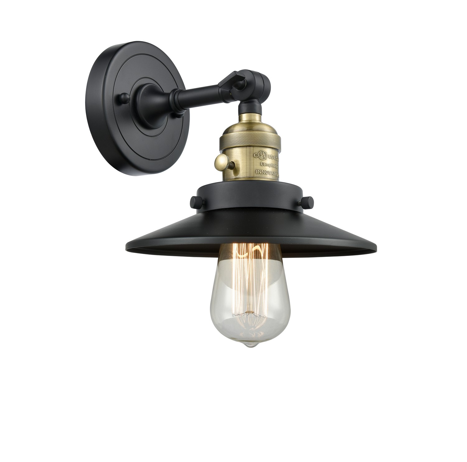 LED Wall Sconce by Innovations - Franklin Restoration Collection, Black Antique Brass Finish - 203SW-BAB-M6-LED