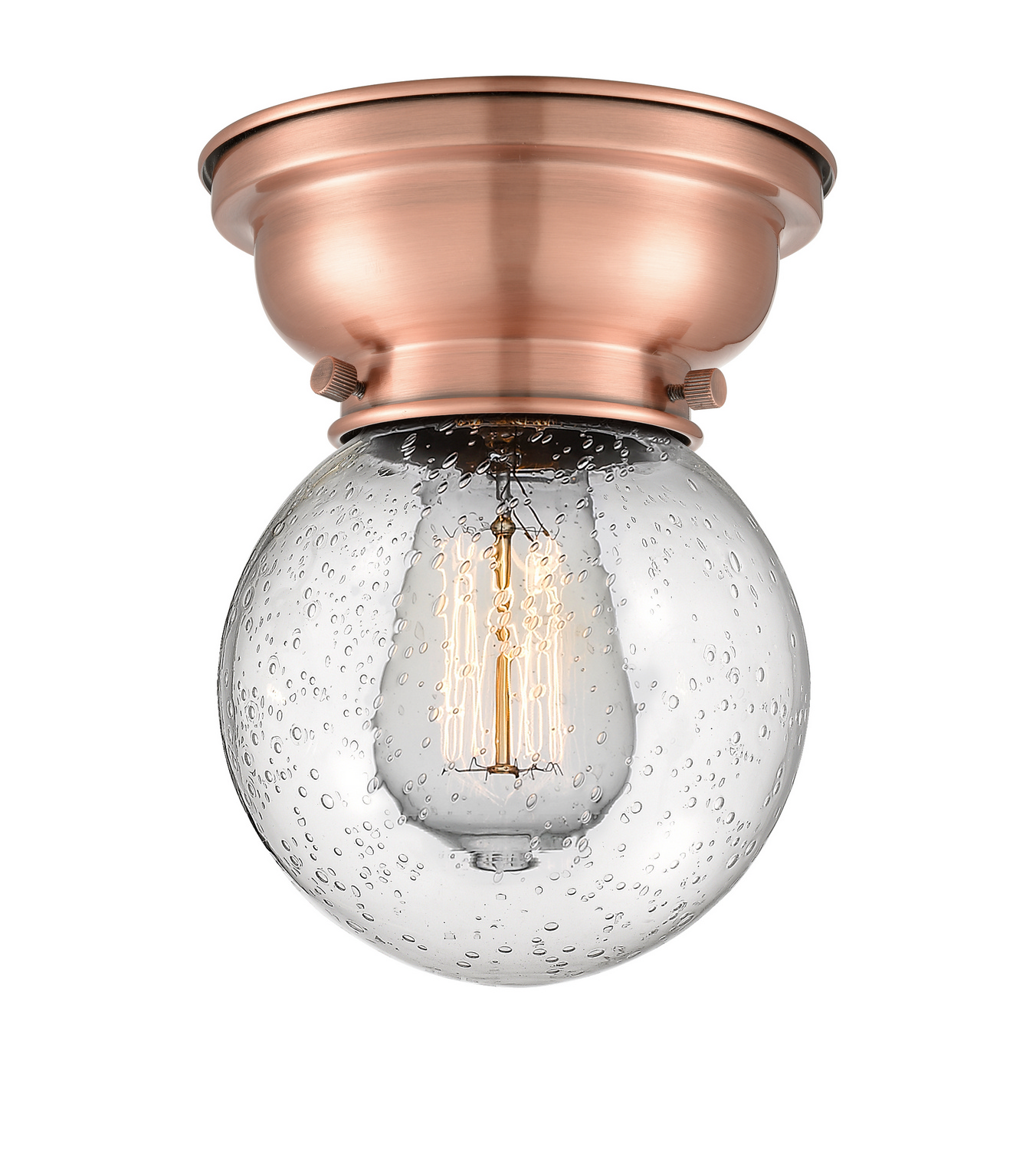 LED Flush Mount by Innovations - Franklin Restoration Collection, Antique Copper Finish - 623-1F-AC-G204-6-LED