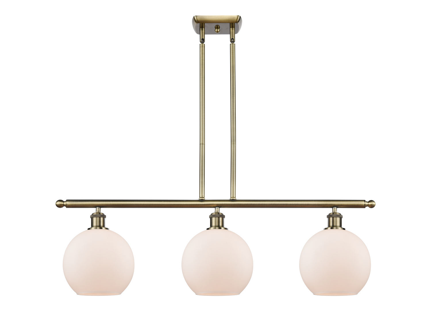 LED Island Pendant by Innovations - Ballston Collection, Antique Brass Finish - 516-3I-AB-G121-8-LED