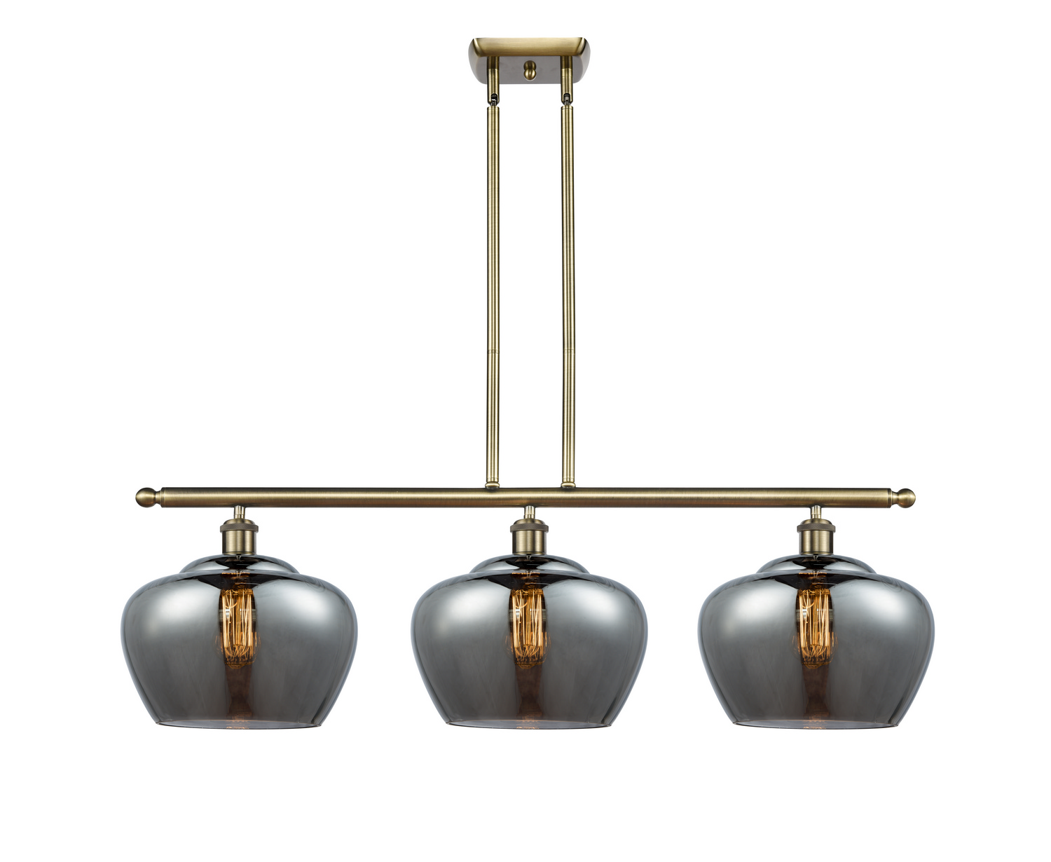 LED Island Pendant by Innovations - Ballston Collection, Antique Brass Finish - 516-3I-AB-G93-L-LED