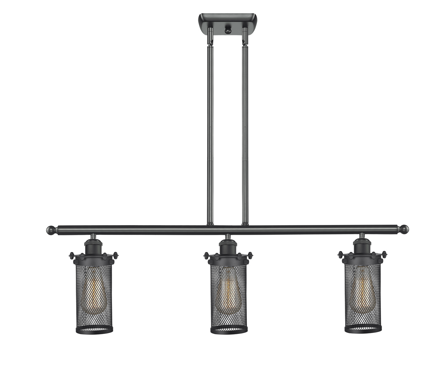Three Light Island Pendant by Innovations - Austere Collection, Matte Black Finish - 516-3I-BK-CE219