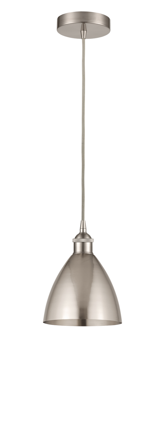 LED Mini Pendant by Innovations - Edison Collection, Brushed Satin Nickel Finish - 616-1P-SN-MBD-75-SN-LED