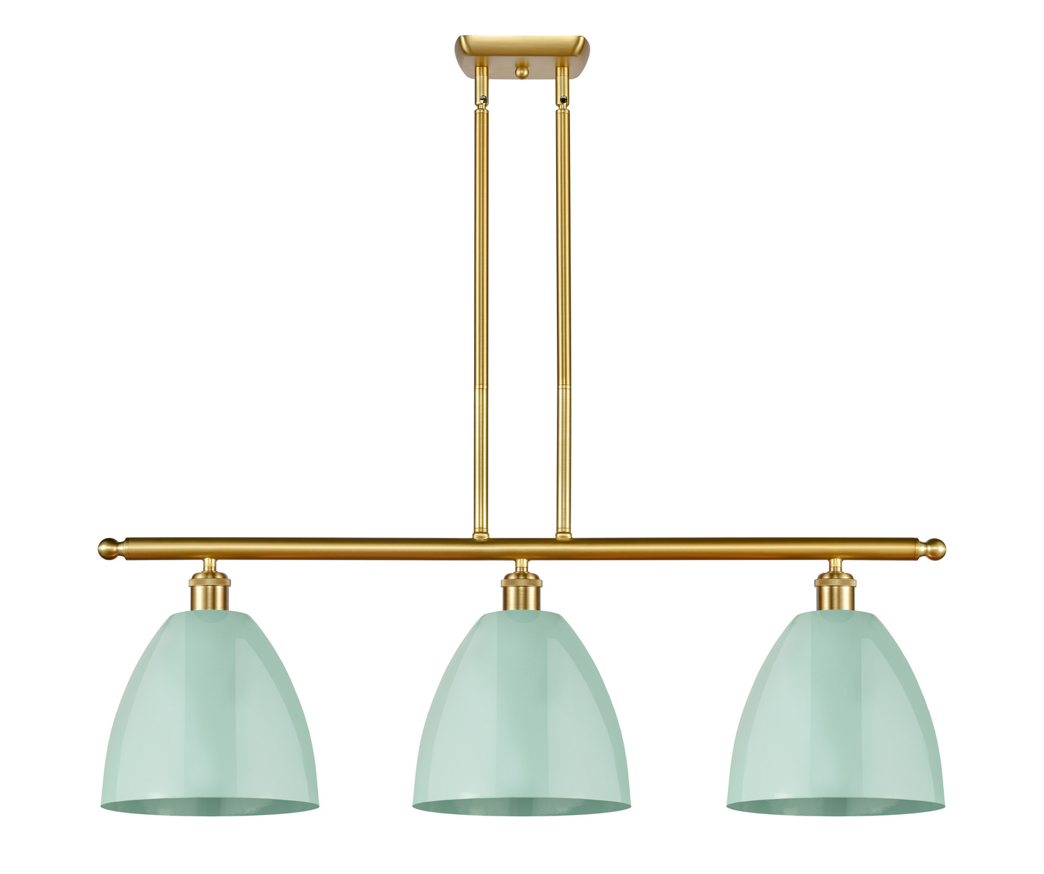 Three Light Island Pendant by Innovations - Ballston Collection, Satin Gold Finish - 516-3I-SG-MBD-9-SF
