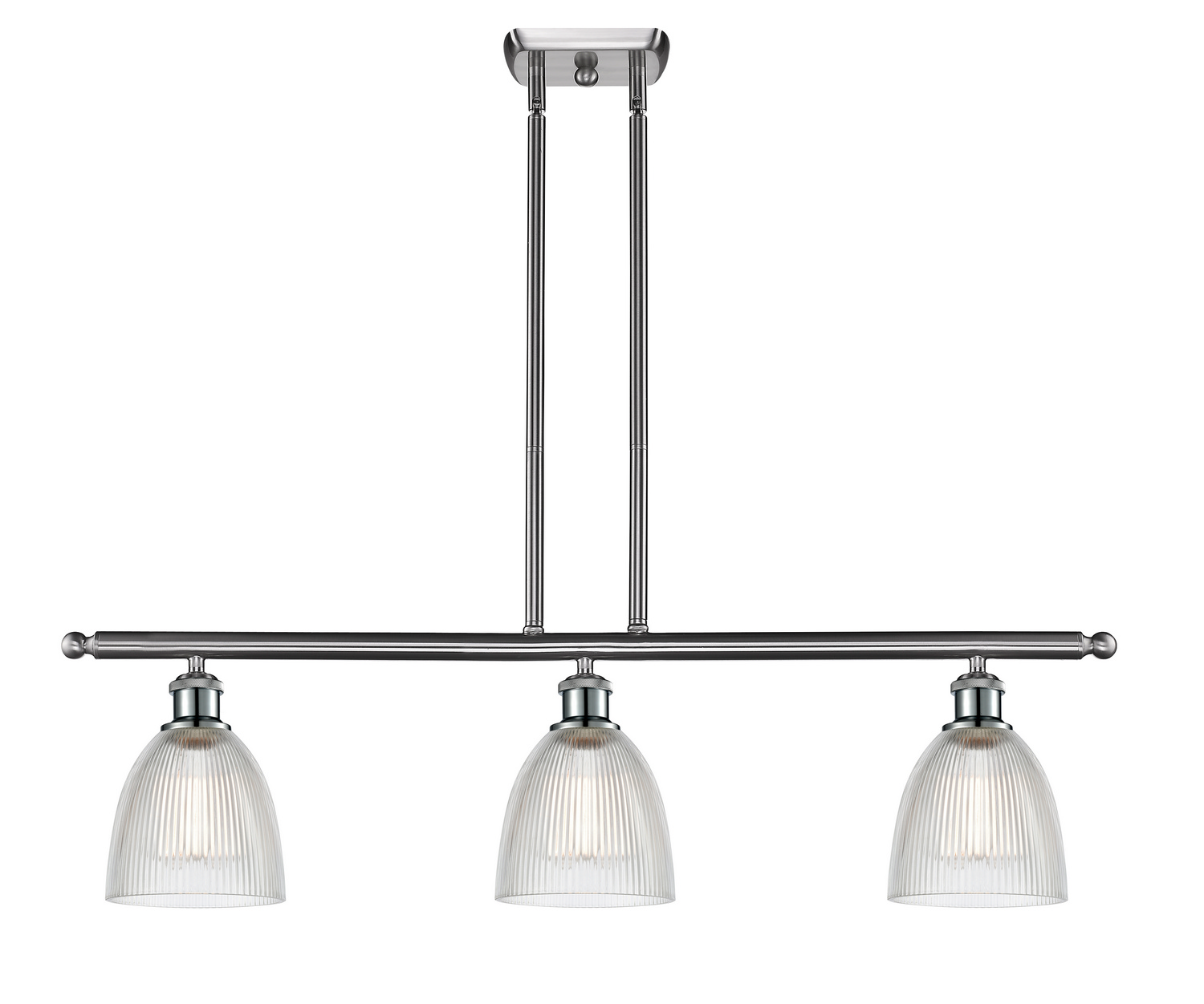 Three Light Island Pendant by Innovations - Ballston Collection, Brushed Satin Nickel Finish - 516-3I-SN-G382