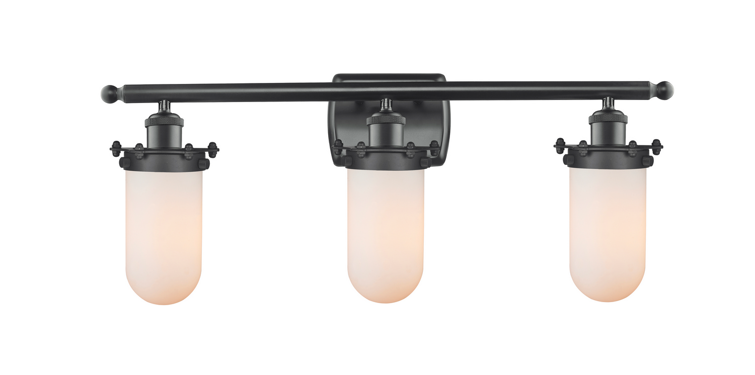 Three Light Bath Vanity by Innovations - Austere Collection, Matte Black Finish - 516-3W-BK-CE231-W