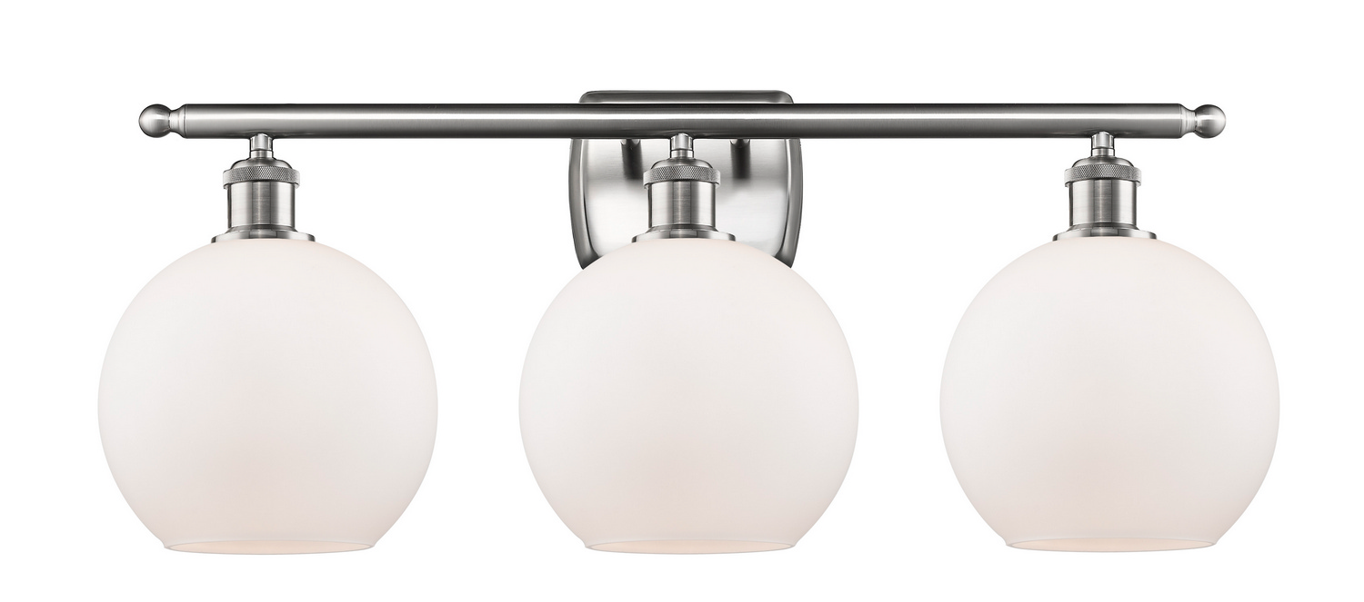 Three Light Bath Vanity by Innovations - Ballston Collection, Brushed Satin Nickel Finish - 516-3W-SN-G121-8