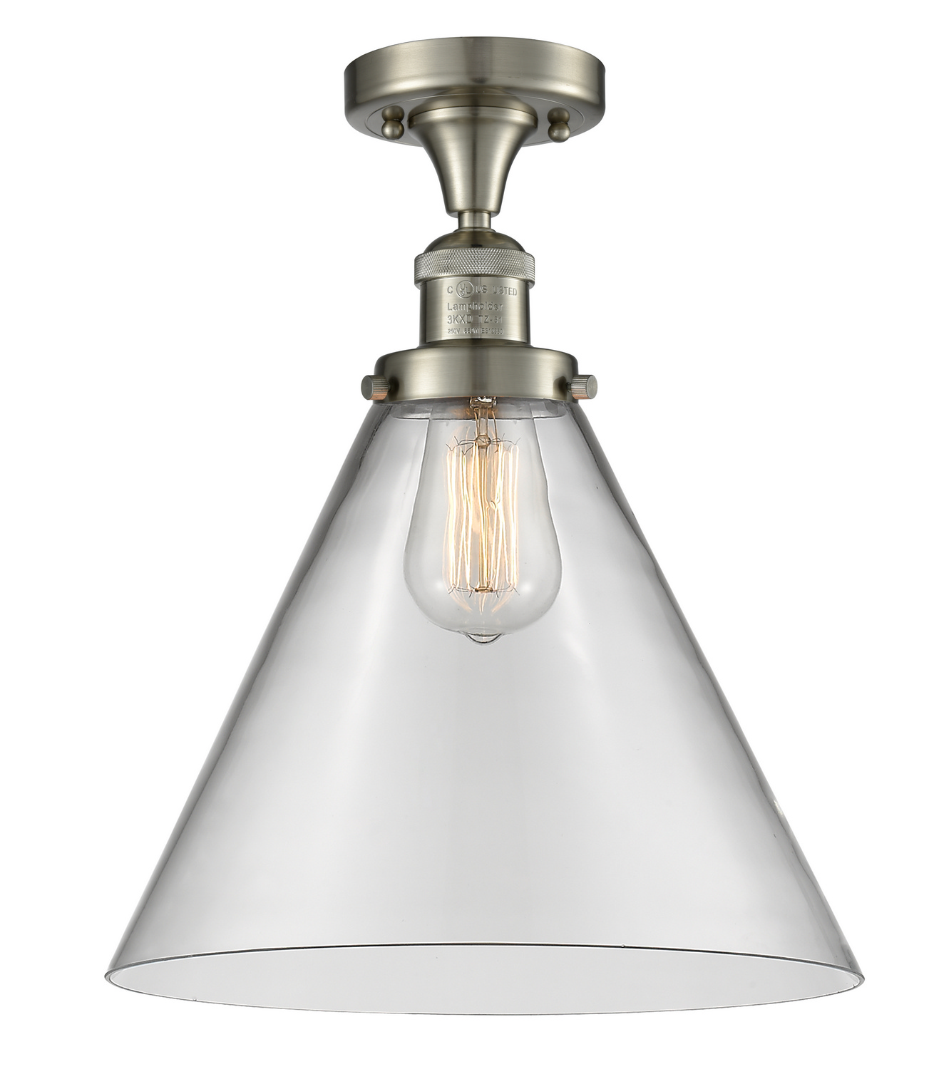 LED Semi-Flush Mount by Innovations - Franklin Restoration Collection, Brushed Satin Nickel Finish - 517-1CH-SN-G42-L-LED