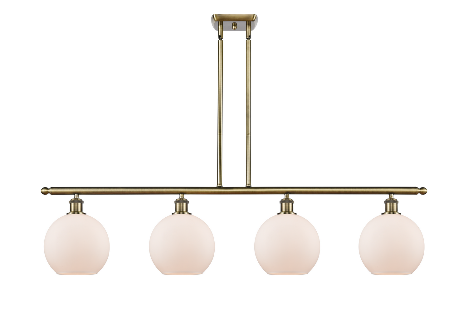 Four Light Island Pendant by Innovations - Ballston Collection, Antique Brass Finish - 516-4I-AB-G121-8