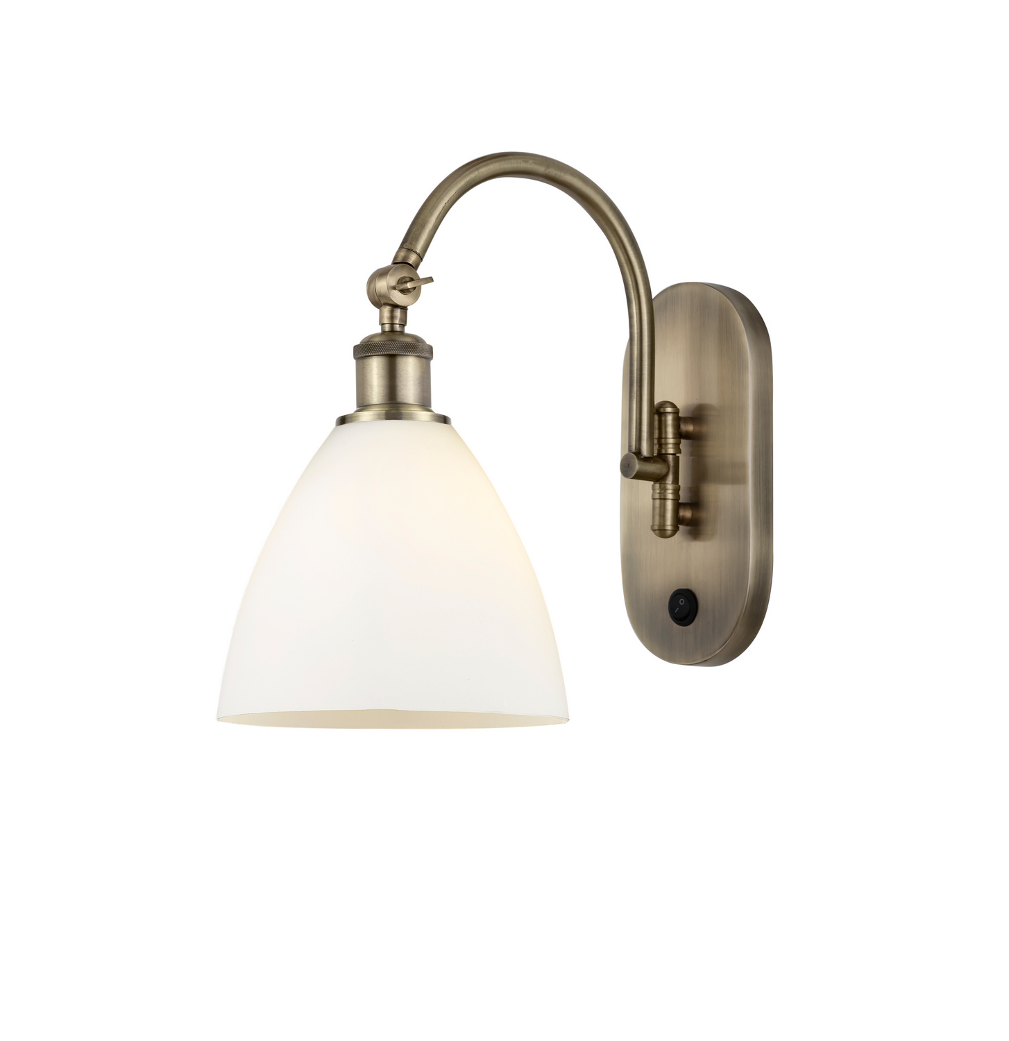One Light Swing Arm by Innovations - Ballston Collection, Antique Brass Finish - 518-1W-AB-GBD-751