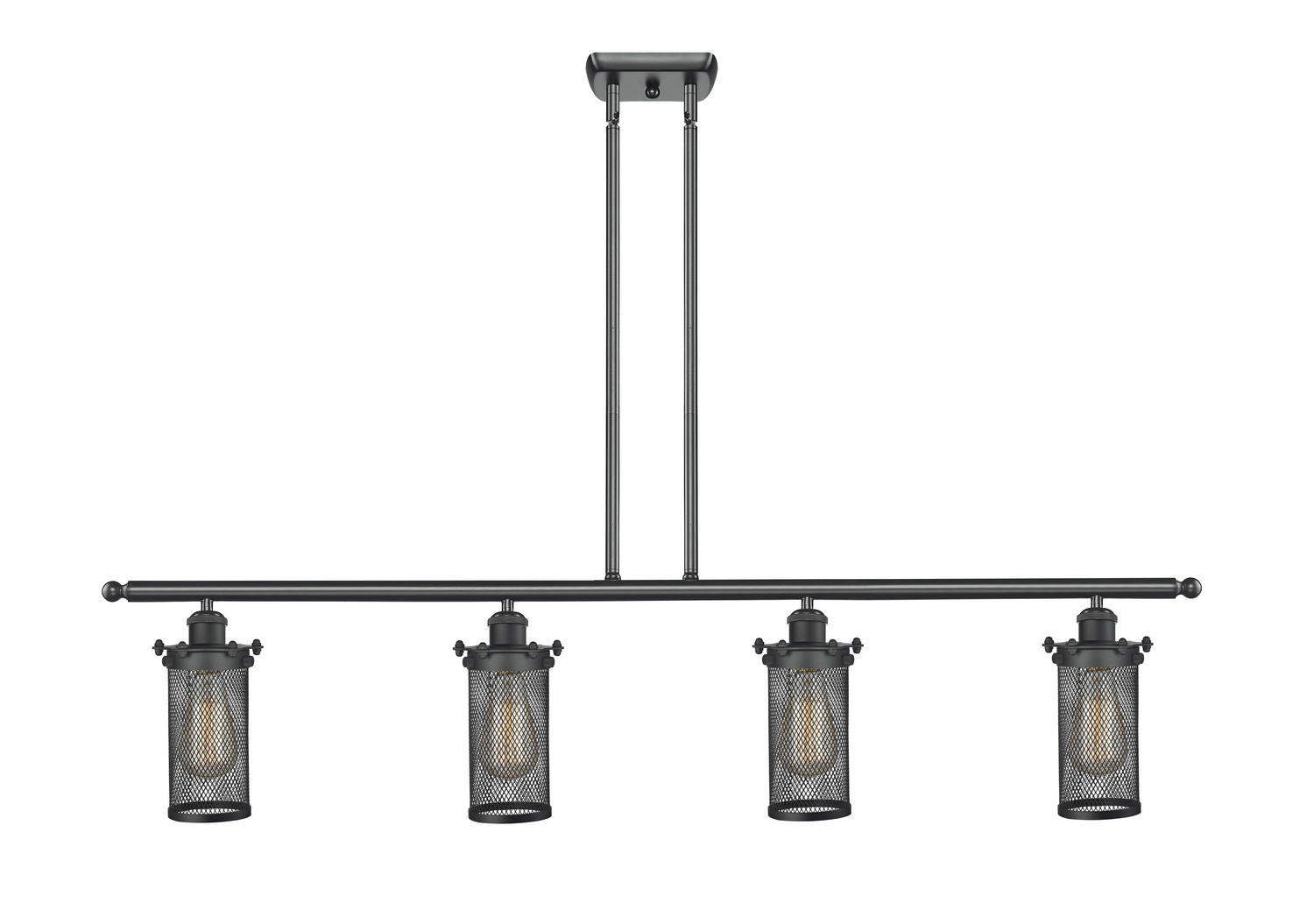 LED Island Pendant by Innovations - Austere Collection, Matte Black Finish - 516-4I-BK-CE219-LED