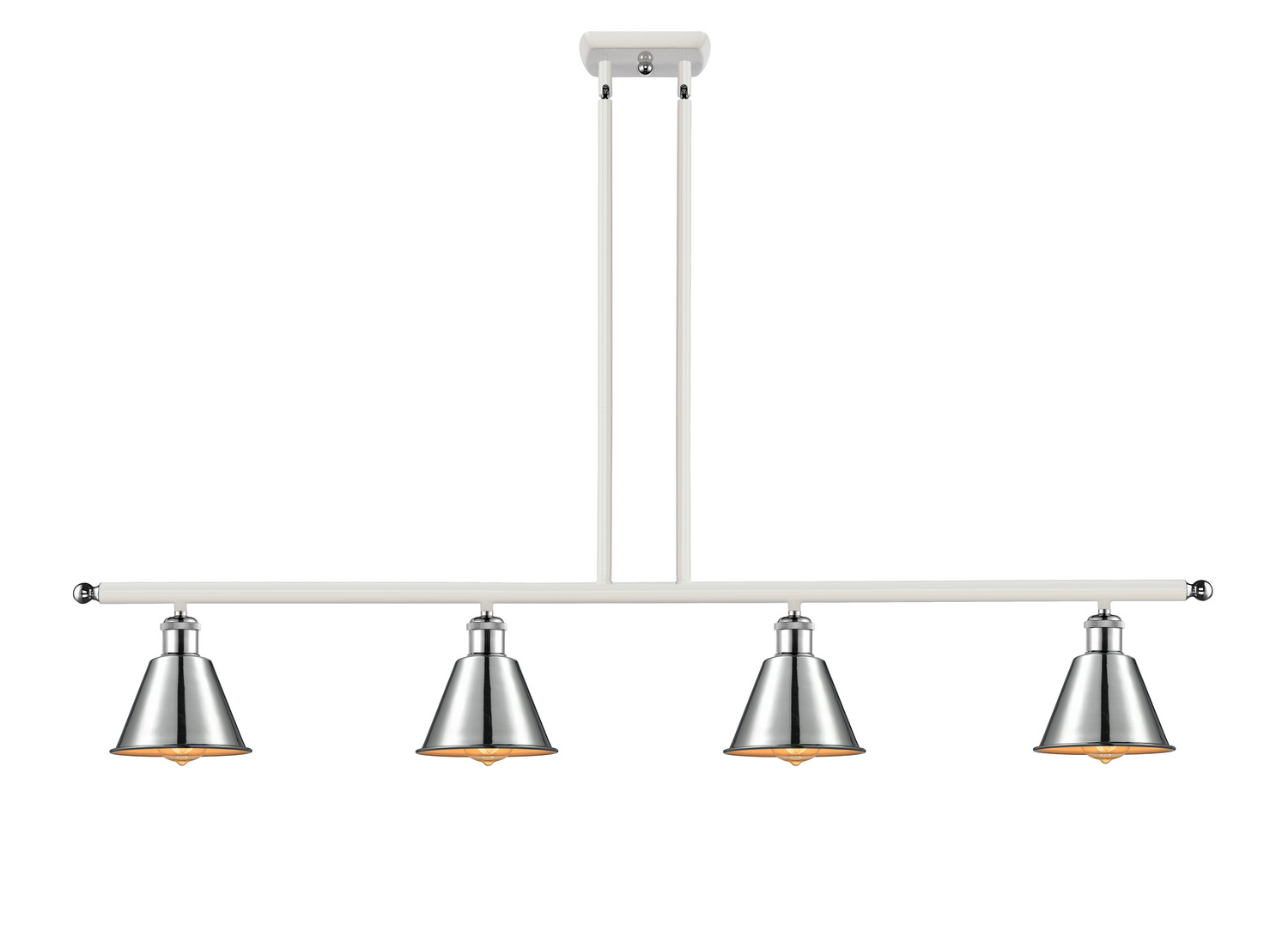 Four Light Island Pendant by Innovations - Ballston Collection, White Polished Chrome Finish - 516-4I-WPC-M8