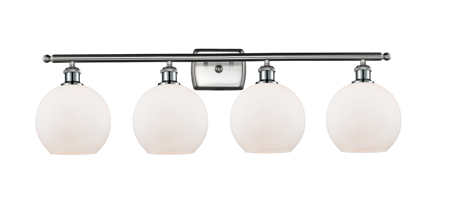 Four Light Bath Vanity by Innovations - Ballston Collection, Brushed Satin Nickel Finish - 516-4W-SN-G121-8