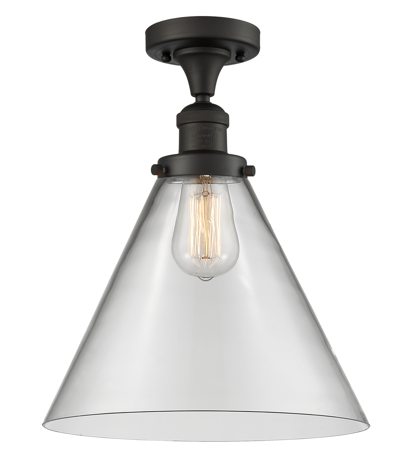 One Light Semi-Flush Mount by Innovations - Franklin Restoration Collection, Oil Rubbed Bronze Finish - 517-1CH-OB-G42-L