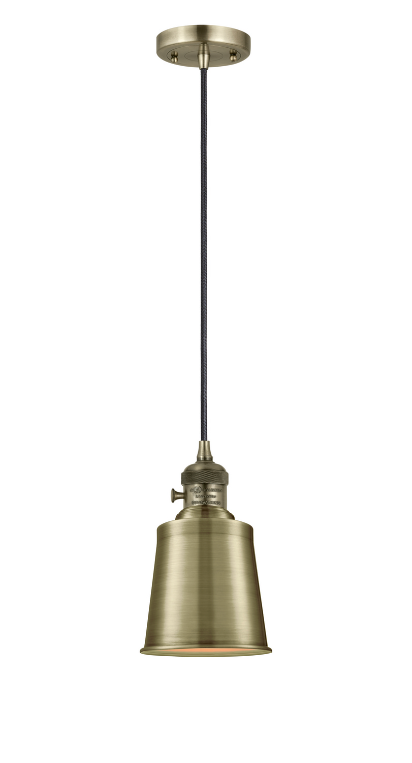LED Mini Pendant by Innovations - Franklin Restoration Collection, Antique Brass Finish - 201CSW-AB-M9-AB-LED
