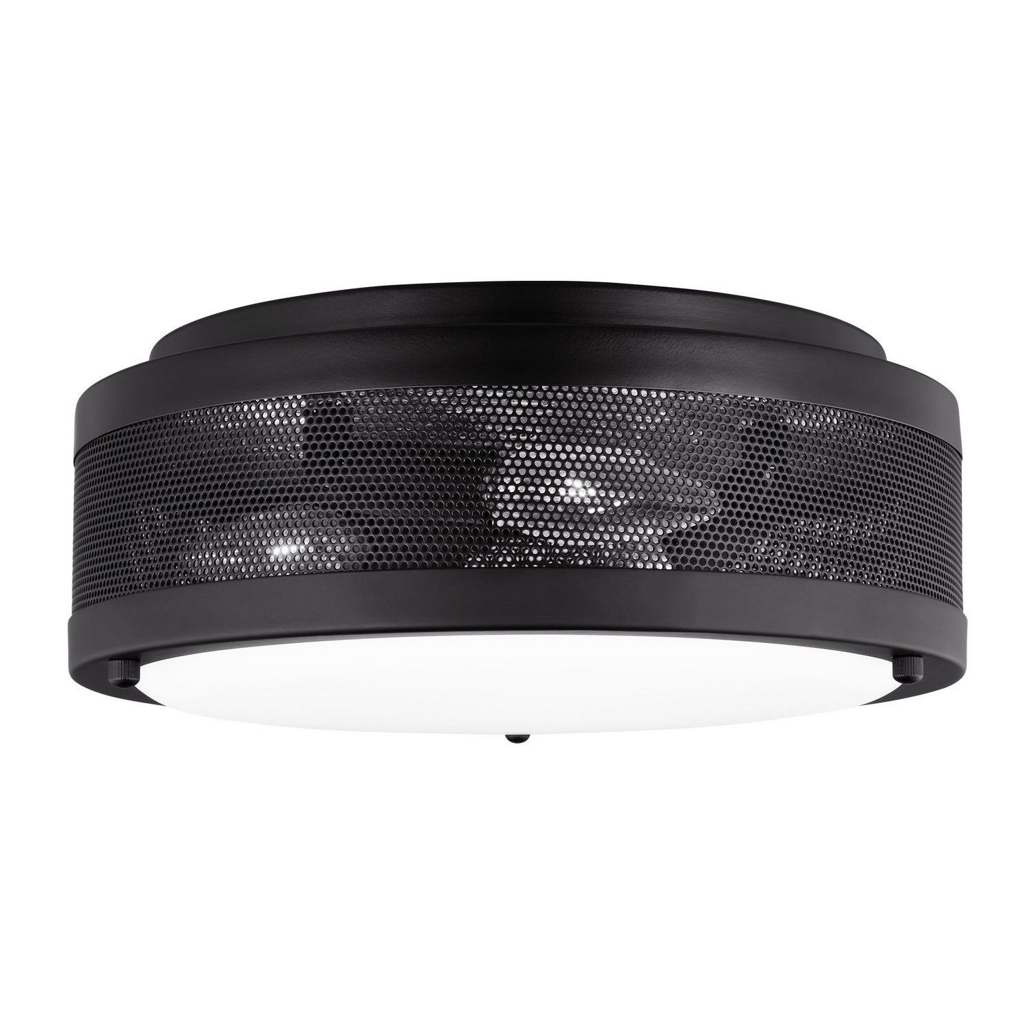 Visual Comfort Studio Vander Three Light Flush Mount in Midnight Black - 7532003-112
