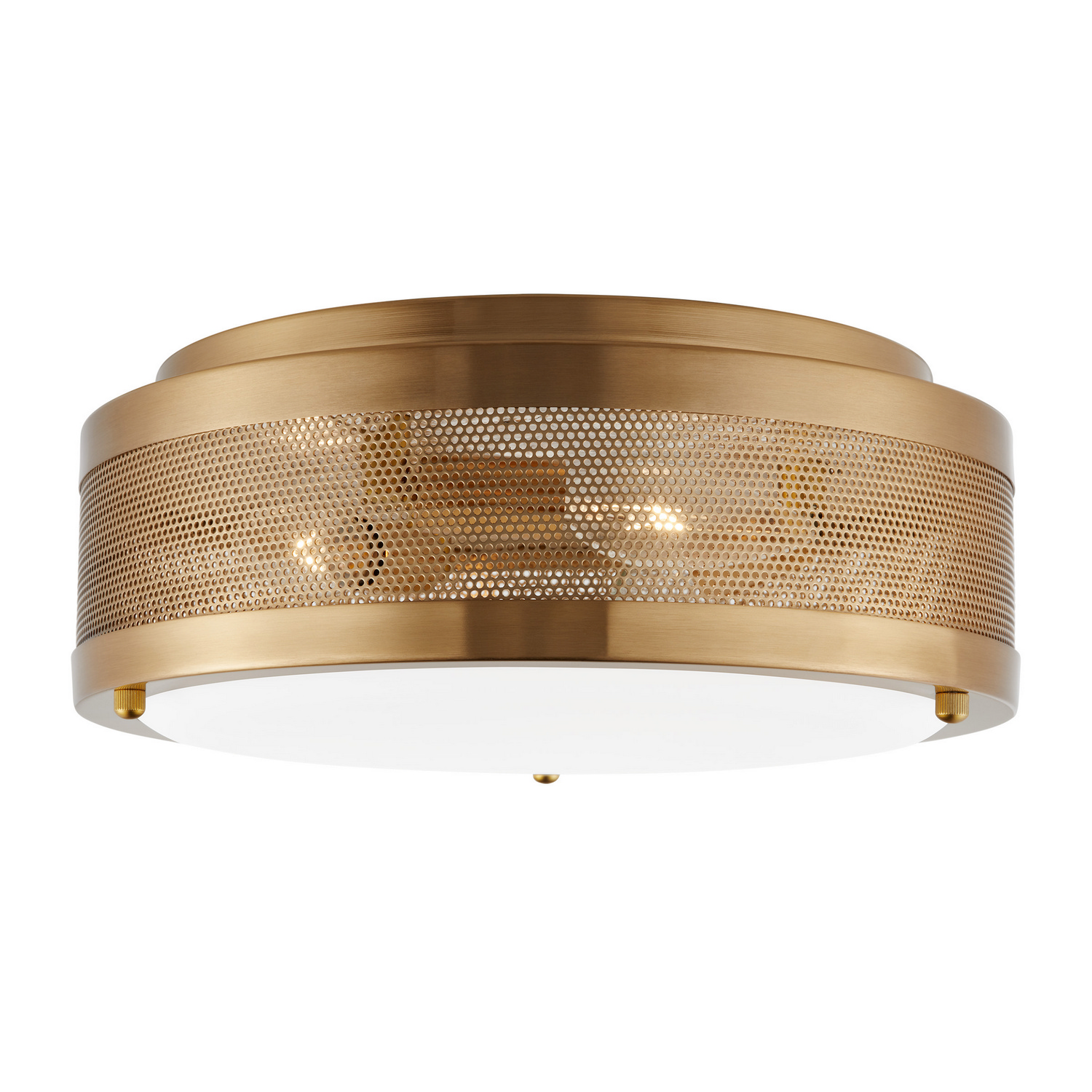 Visual Comfort Studio Vander Three Light Flush Mount in Satin Brass - 7532003-848