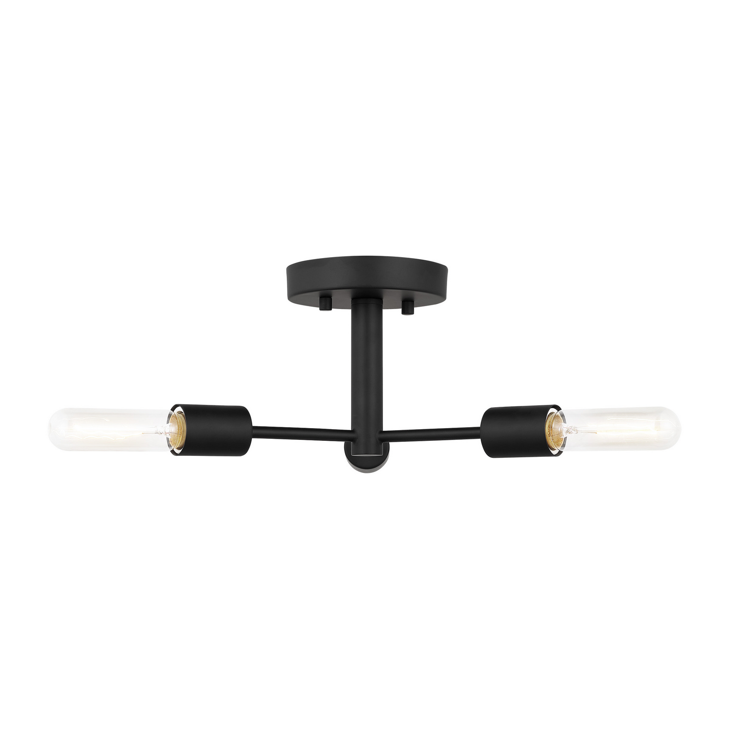 Visual Comfort Studio Axis Three Light Semi-Flush Mount in Midnight Black - 7700503-112