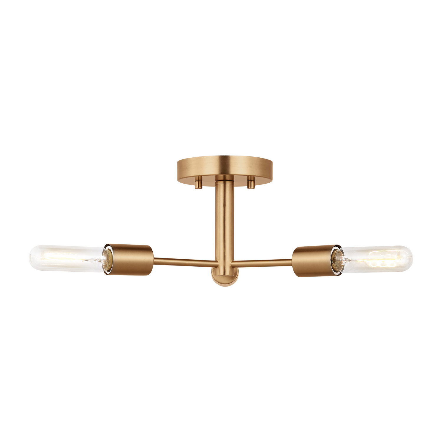 Visual Comfort Studio Axis Three Light Semi-Flush Mount in Satin Brass - 7700503-848