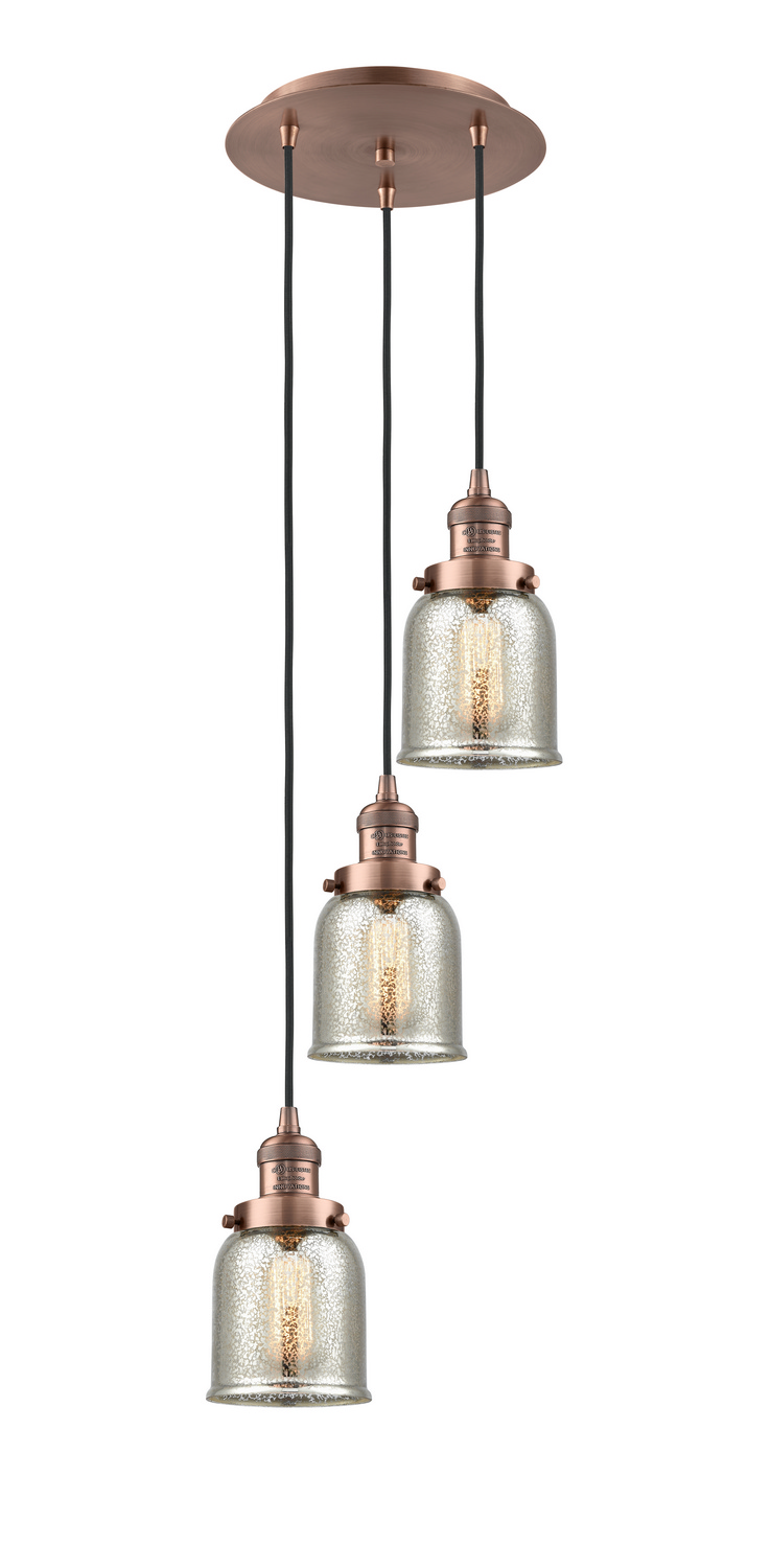 Three Light Pendant by Innovations - Franklin Restoration Collection, Antique Copper Finish - 113F-3P-AC-G58