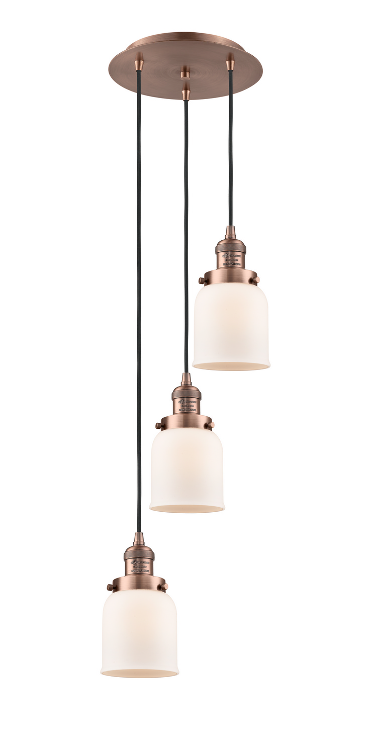 Three Light Pendant by Innovations - Franklin Restoration Collection, Antique Copper Finish - 113F-3P-AC-G51