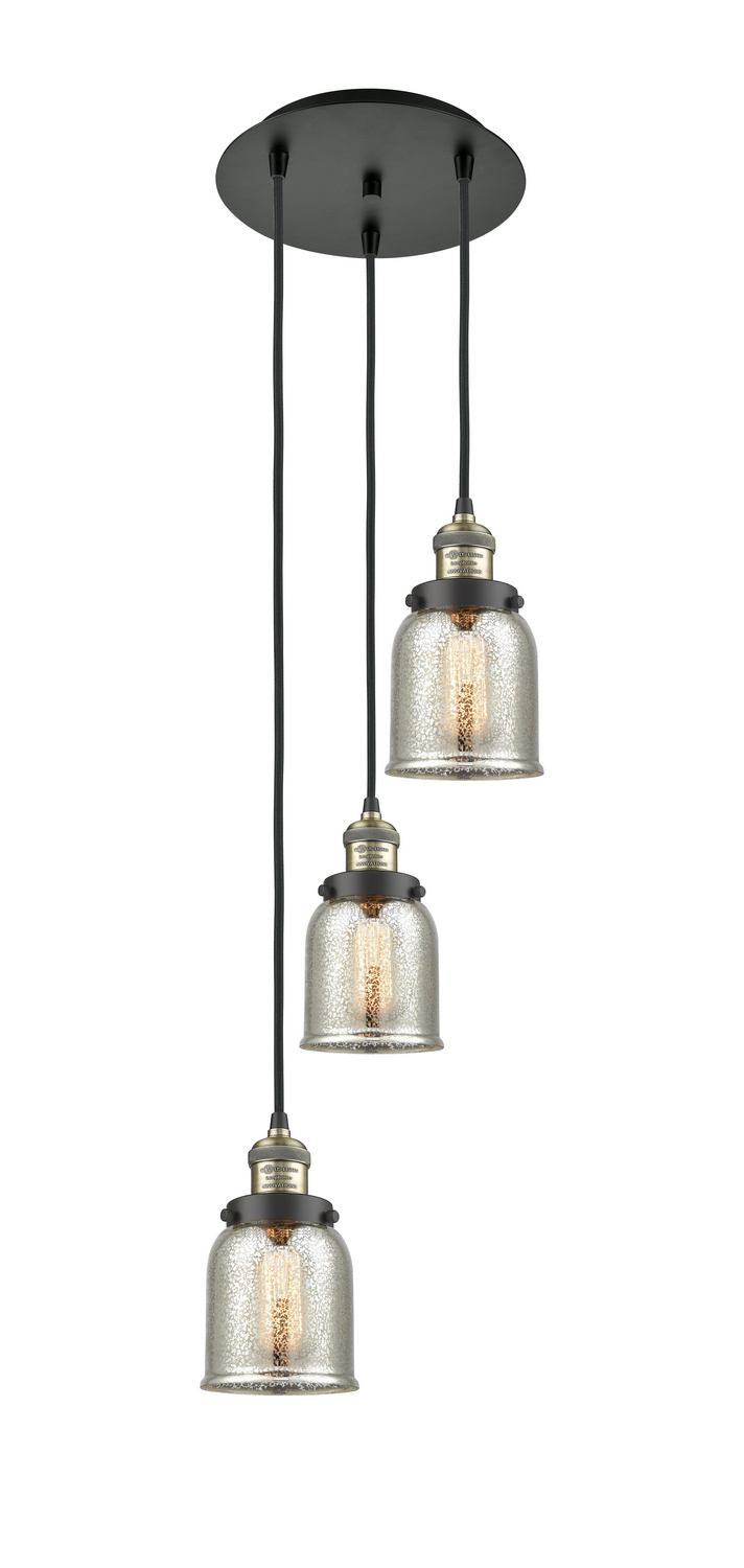 Three Light Pendant by Innovations - Franklin Restoration Collection, Black Antique Brass Finish - 113F-3P-BAB-G58