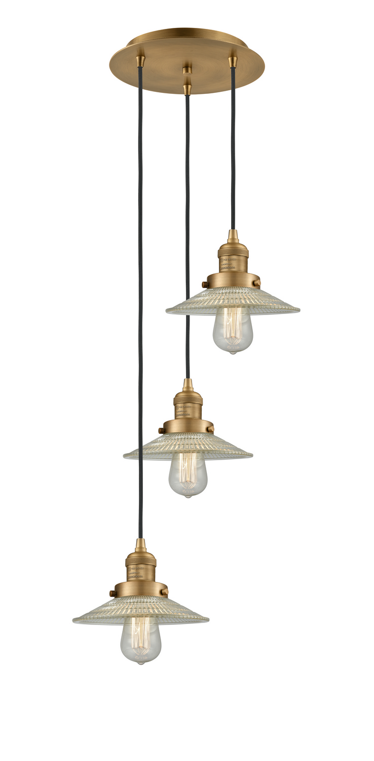 Three Light Pendant by Innovations - Franklin Restoration Collection, Brushed Brass Finish - 113F-3P-BB-G2