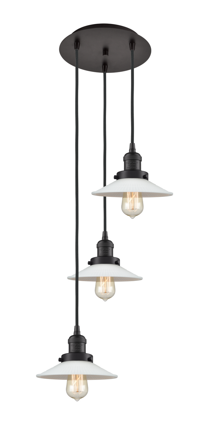 Three Light Pendant by Innovations - Franklin Restoration Collection, Oil Rubbed Bronze Finish - 113F-3P-OB-G1