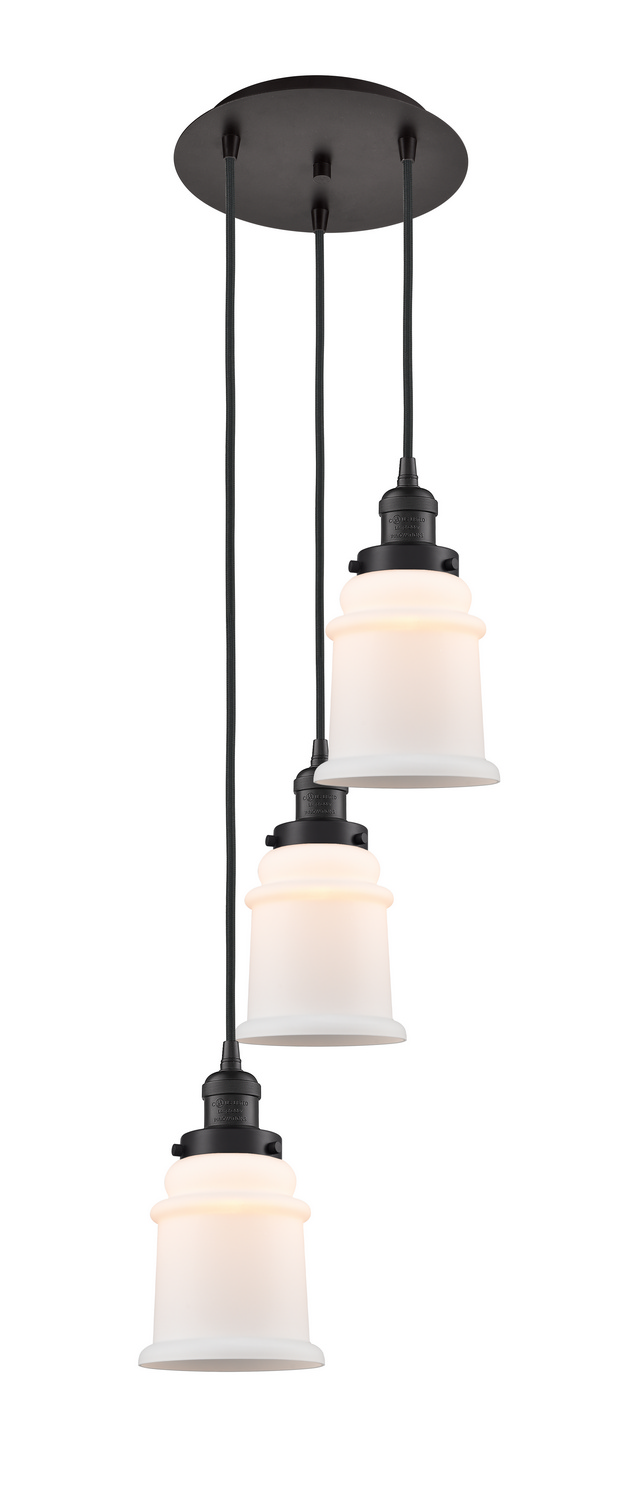 Three Light Pendant by Innovations - Franklin Restoration Collection, Oil Rubbed Bronze Finish - 113F-3P-OB-G181
