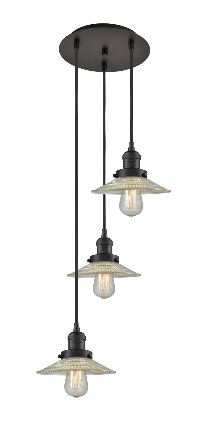 Three Light Pendant by Innovations - Franklin Restoration Collection, Oil Rubbed Bronze Finish - 113F-3P-OB-G2